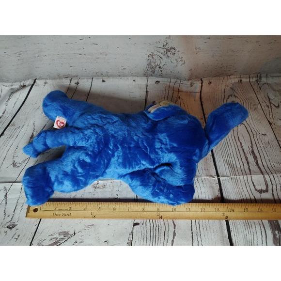 1998 vintage plush Ty Beanie Buddy Peanut The Elephant - Royal Blue - large EUC - Picture 9 of 9